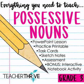Preview of 3rd Grade Grammar Unit: Possessive Nouns