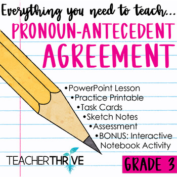Preview of 3rd Grade Grammar Unit: Pronoun-Antecedent Agreement