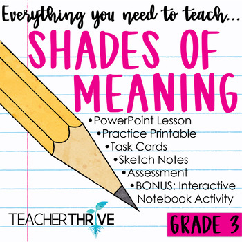 Preview of 3rd Grade Grammar Unit: Shades of Meaning