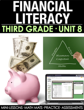 Preview of 3rd Grade Guided Math Curriculum Unit 8 - Personal Financial Literacy