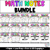 3rd Grade Guided Math Notes Bundle - Centers - Test Prep -