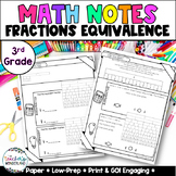 3rd Grade Guided Math Notes - Equivalent Fractions - Test 