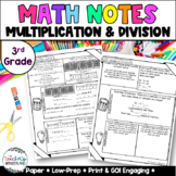 3rd Grade Guided Math Notes - Multiplication and Division 