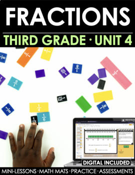Preview of 3rd Grade Fractions Math Curriculum Unit 4 - 3rd Grade Guided Math Lessons