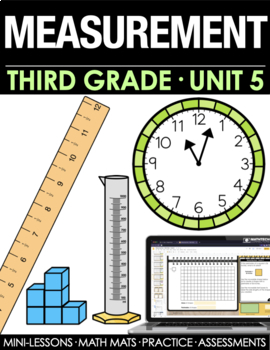 Preview of 3rd Grade Time, Perimeter, Area, Weight & Volume Math Curriculum