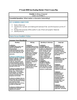 Preview of 3rd Grade HMH Into Reading Module 1 Week 3 Lesson Plan *Editable*