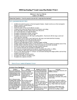 Preview of 3rd Grade HMH Into Reading Module 2 Week 1 Lesson Plan *Editable*