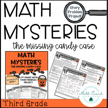 Preview of 3rd Grade Halloween Fall Math Mystery Project