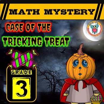 Preview of 3rd Grade Halloween Math Activity, Halloween Math Mystery Review CSI Math Center