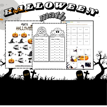 Preview of 3rd Grade Halloween Math Activity, Halloween Math Mystery Review Math Center