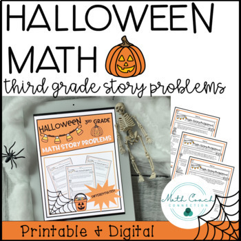 Preview of 3rd Grade Halloween Math Story Problems | Third Grade Math Word Problems