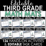 3rd Grade Hands-On Math Mats & Editable Task Cards | Small