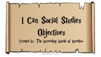 Preview of 3rd Grade Harry Potter Social Studies Objective Statements