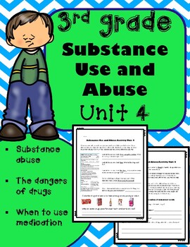 Preview of 3rd Grade Health - Unit 4 Substance Use and Abuse Activities and Worksheets