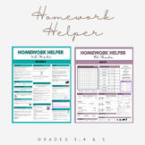 3rd, 4th, 5th Grade Helper Math and Reading Printable ALL 