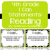4th Grade "I Can" CCSS Statements: Reading