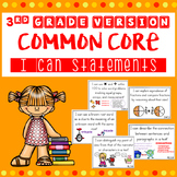 3rd Grade  I Can Statements for Common Core Standards with