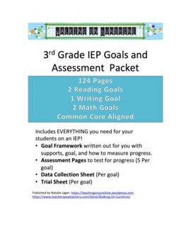 Preview of 3rd Grade IEP Goals & Assessment