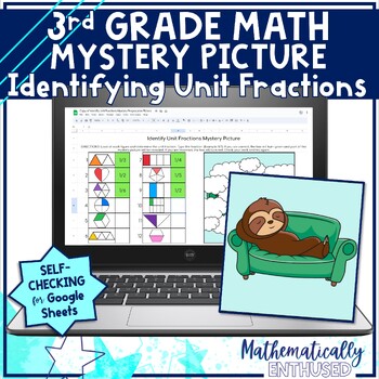 Preview of 3rd Grade Identify Unit Fractions Mystery Picture