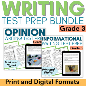 Preview of 3rd Grade Informational & Opinion Essay Writing - Test Prep Practice Prompts