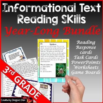 Preview of 3rd Grade Informational Text Reading Skills Year-Long Bundle