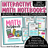 Math Interactive Notebook 3rd Grade BUNDLE Printable & Digital | Google Slides