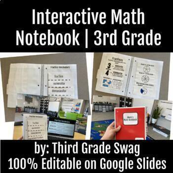 Preview of 3rd Grade Interactive Math Notebook | Editable