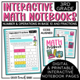 Math Interactive Notebook 3rd Grade Number and Operations in Base 10 & Fractions