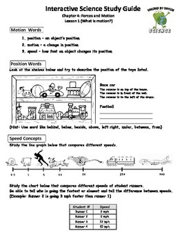 Preview of 3rd Grade Interactive Science (Study Guide/Test Combo Ch.4 – Lesson 1)