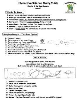 Preview of 3rd Grade Interactive Science (Study Guide/Test Combo Ch. 8 -Lesson 3)