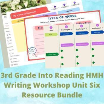 Preview of 3rd Grade Into Reading HMH Writing Workshop Unit 6 Expository Essay Bundle