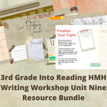 Preview of 3rd Grade Into Reading HMH Writing Workshop Unit 9 Poetry Resource Bundle