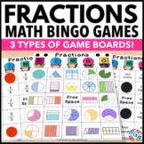 Introduction to Fractions Bingo Math Game Identifying Frac