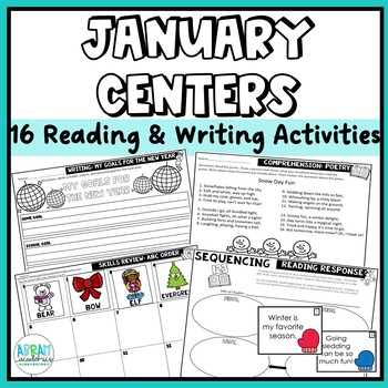 Preview of 3rd Grade January Literacy Centers - Reading & Writing Choice Board Activities