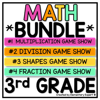 Preview of 3rd Grade Jeopardy Game Show Geometry, Multiplication, & Division
