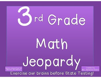 Preview of 3rd Grade Jeopardy Math Review #1