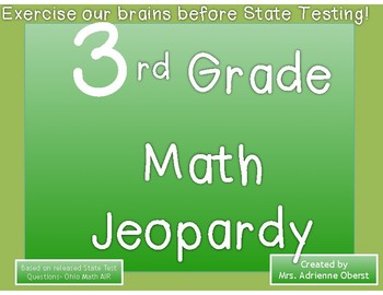 3rd Grade Jeopardy Math Review #2 by Adrienne Oberst | TPT