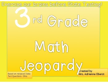 3rd Grade Jeopardy Math Review #4 by Adrienne Oberst | TPT