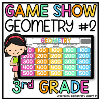 Preview of 3rd Grade Jeopardy Style Game Show 3.G.1 Geometry 