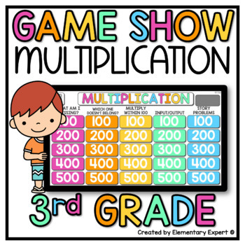 Preview of 3rd Grade Jeopardy Style Game Show 3.OA.7 Multiplication 