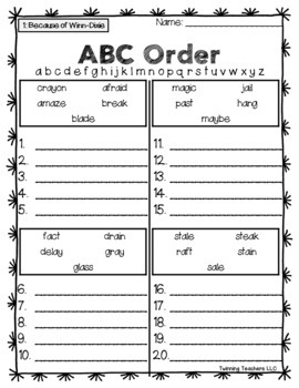 4th Grade Journeys | Spelling | ABC Order | LESSONS 1-30 by Twinning