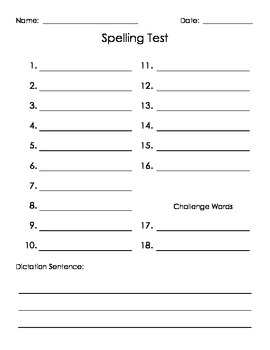 3rd Grade Journey's Spelling Test Paper by Sara Maier | TpT