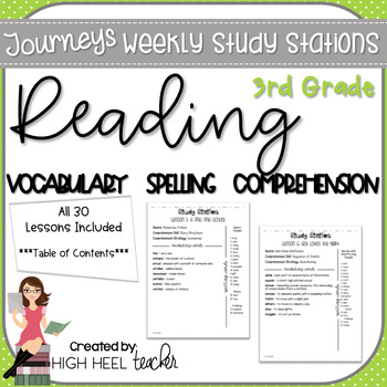 Preview of 3rd Grade Journeys Study Stations