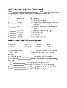 Preview of 3rd Grade Journeys Vocabulary Practice