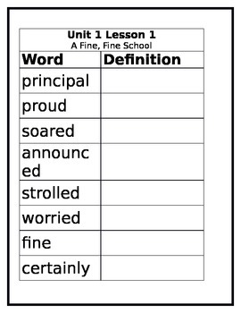 3rd Grade Journey's Vocabulary Worksheet Lesson 1 by ...