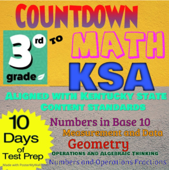 Preview of 3rd Grade Kentucky KSA Math Test Prep / Standards Review - 10 Days of Practice!