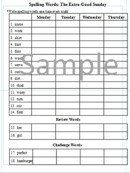 Preview of 3rd Grade: L-15 Extra Good Sunday Journeys Common Core Spelling Worksheet