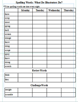 Preview of 3rd Grade: L-7 What Do Illustrators Do? Journeys Common Core Spelling Worksheet