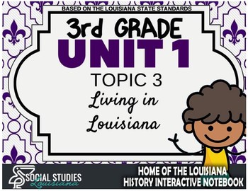 Preview of 3rd Grade - LA History - Unit 1 - Topic 3 - Living in Louisiana