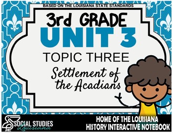 Preview of 3rd Grade - LA History - Unit 3 - Topic 3 - Settlement of the Acadians